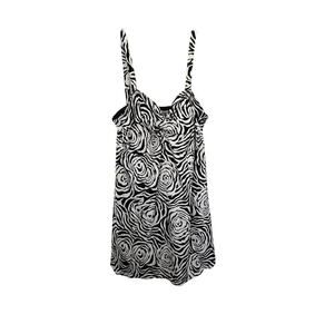 Roaman's Swim Women's Black White Zebra Print One Piece Swimsuit Size 22